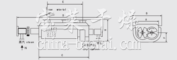 JYG系列空心槳葉干燥機安裝結構圖